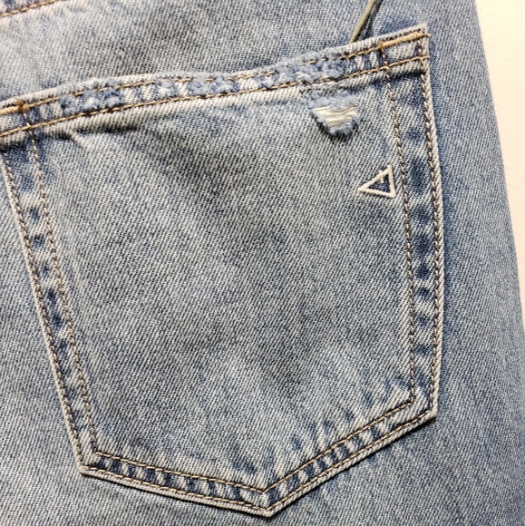 Hidden Distressed Frayed Holes Cropped Ankle Denim Blue Jeans Women S-26 NWT - Picture 8 of 11